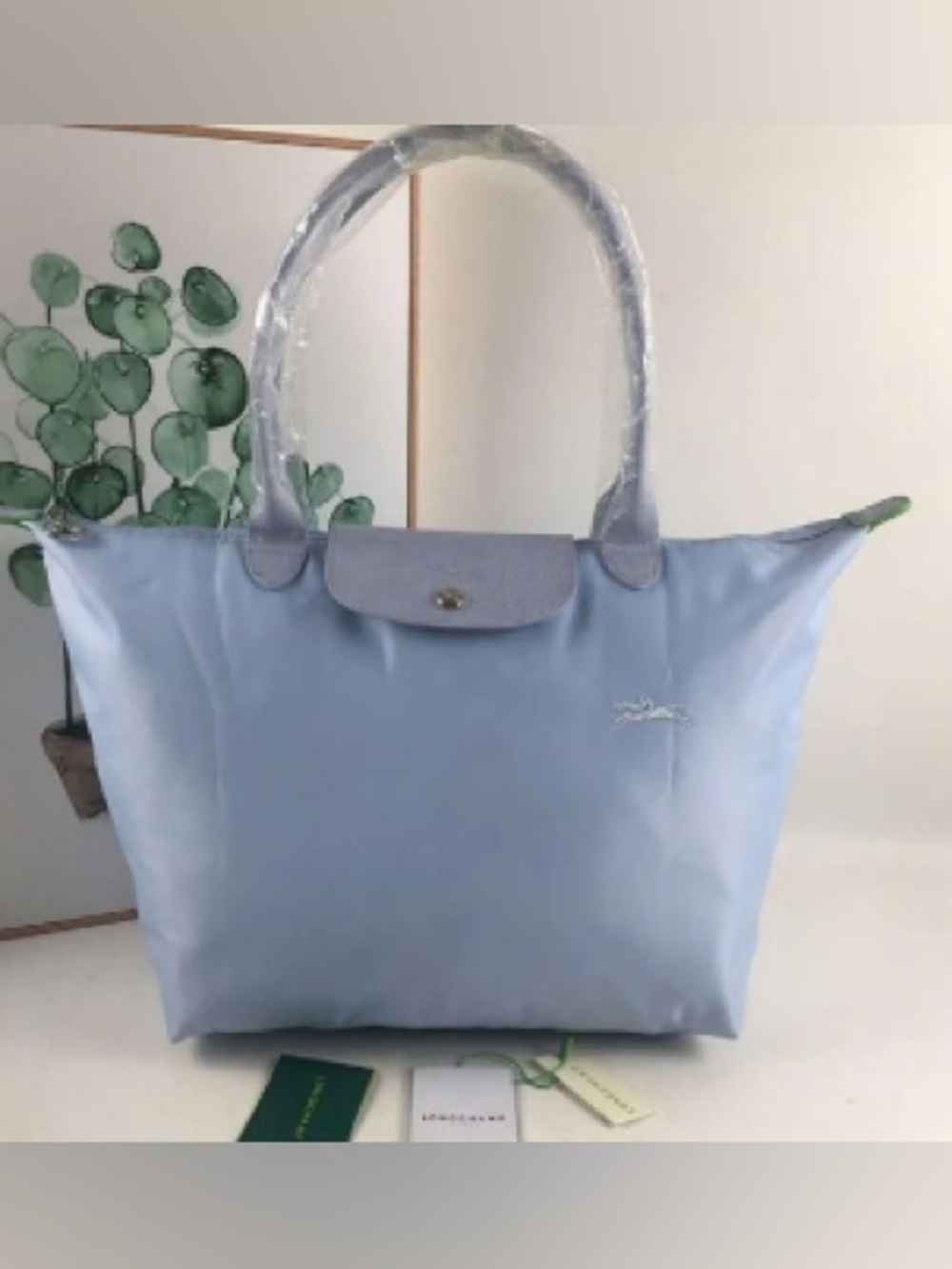 Longchamp Light Blue Le Pliage Large Tote